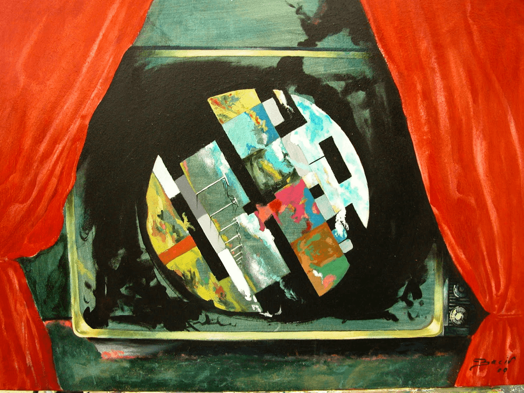 “Theatre-Radio-TV”, oil on canvas, 40x50cm