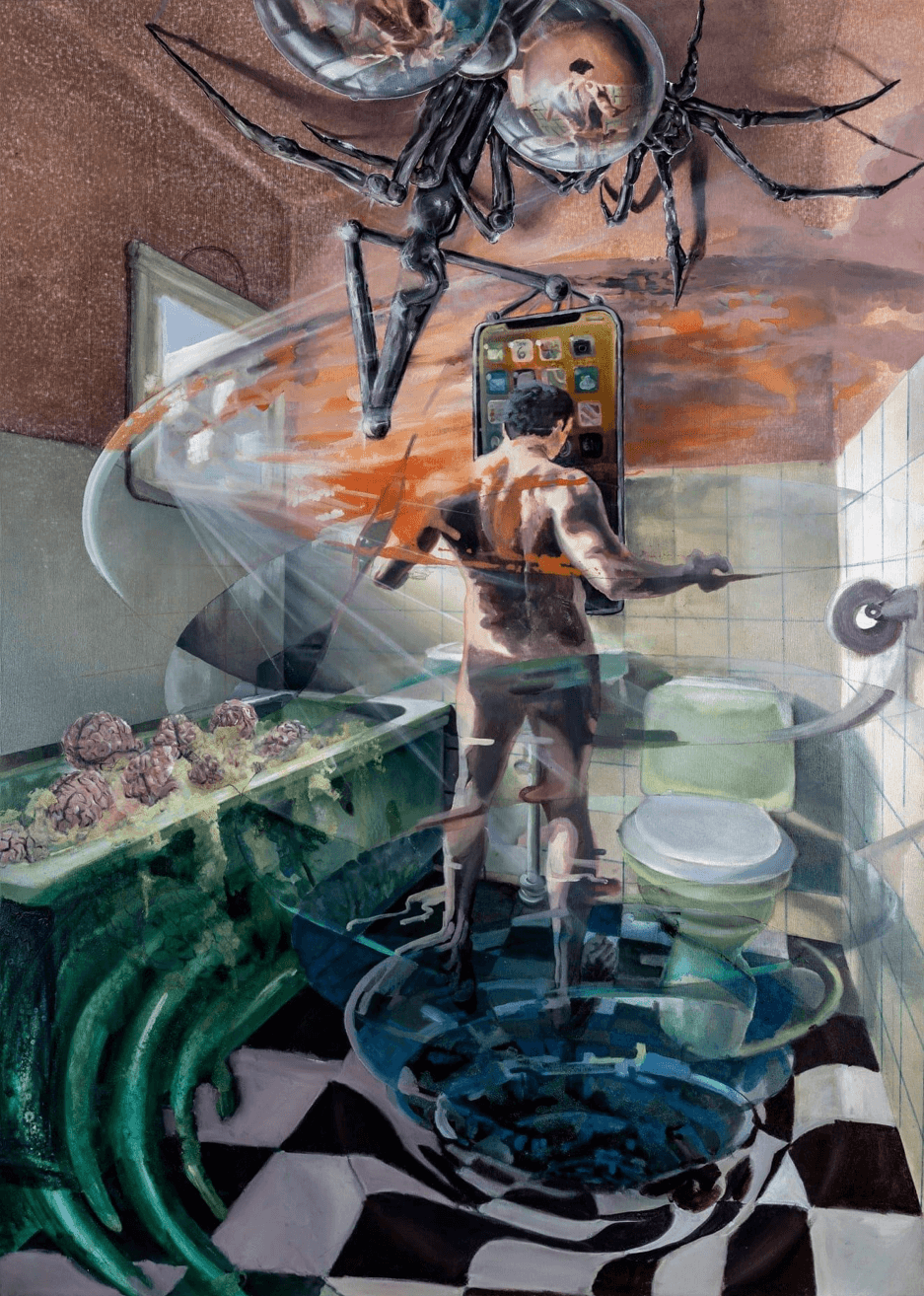 "Black Mirror", 180x120cm, oil on canvas